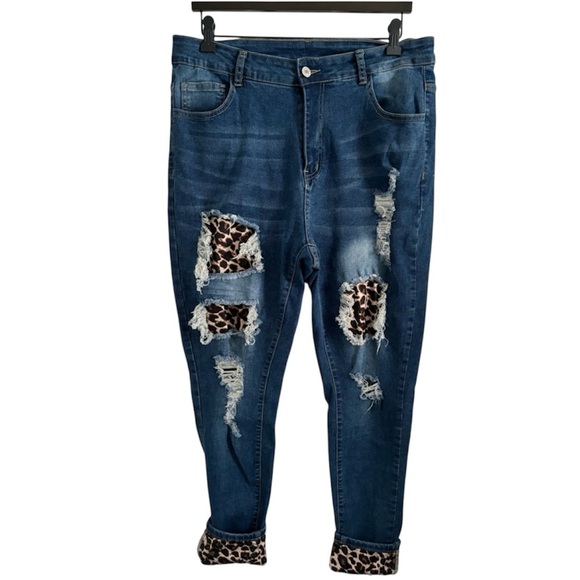 Denim - Distressed Cheetah Denim